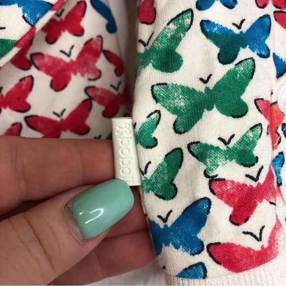 NWT Boboli hoodie jacket multicolor butterflies zip‎ front size 12 months - Picture 9 of 11